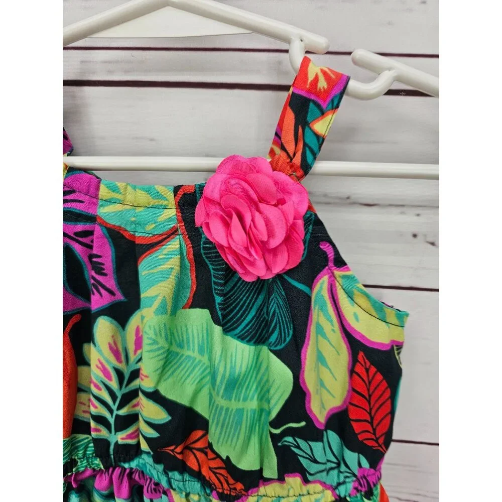 Cherokee Girls Floral Safari Spaghetti Strap Sundress size 3T‎